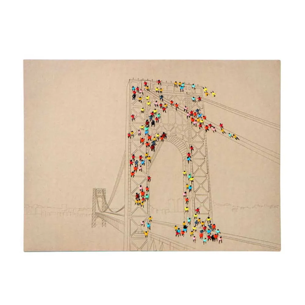 Wohnen Wandbild mit Brücke und Menschen - Tulcea