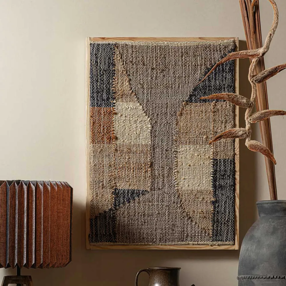 Wohnen Wandbilder aus Jute und Holz - Lachea (2er Set)