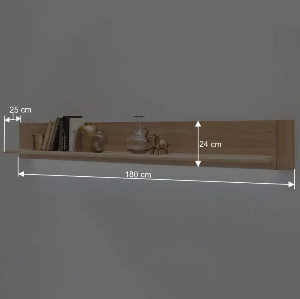 Wohnen Esszimmerregale|Regale*Wandboard in 180cm Breite Pontros mit Eiche Bianco Furnier