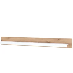 Wohnen Wohnzimmer-Regale*Wandboard in Eiche Natur und Mattweiß - Adejano