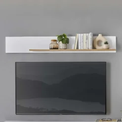 Wohnen Wandboard in Mattweiß und Wildeiche - Nenaloro