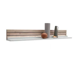 Wohnen Wohnzimmer-Regale|Esszimmerregale*Wandboard in Weiß mit Wildeiche - Varzino