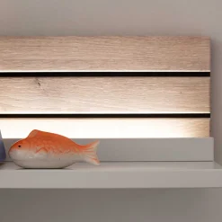 Wohnen Wohnzimmer-Regale|Esszimmerregale*Wandboard in Weiß mit Wildeiche - Varzino