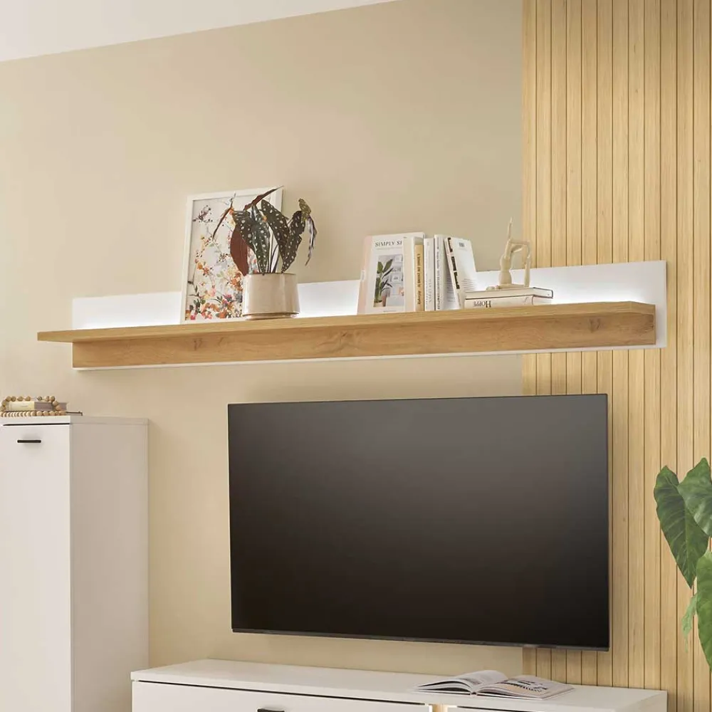 Wohnen Esszimmerregale|Regale*Wandboard mit Licht zweifarbig - Racelyn