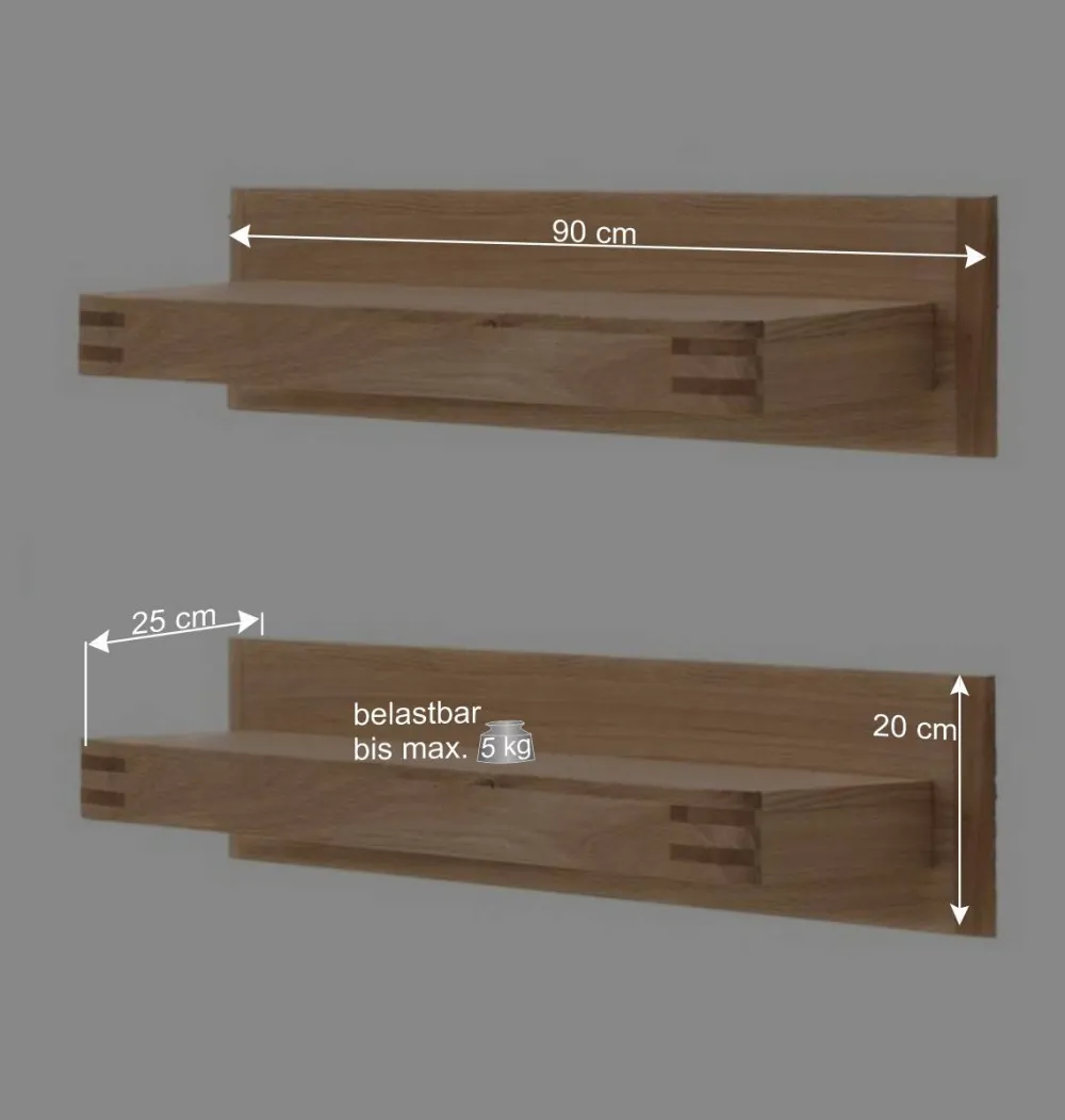Wohnen Esszimmerregale|Regale*Wandboard Set 90 cm breit - Crupean (2er Set)