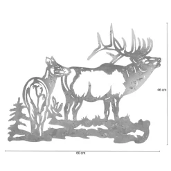 Wohnen Wandbilder*Wanddekoration Hirsche aus Metall - Eneziano