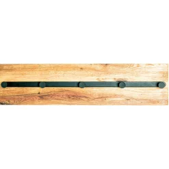 Wohnen Schwarze Möbel|Garderoben*Wandgarderobe aus Metall & Eichenholz - Cornello