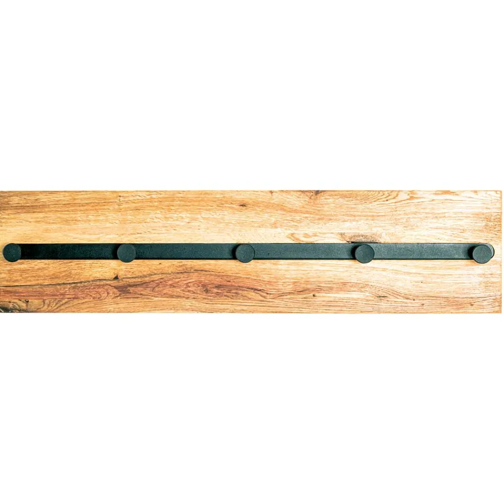 Wohnen Schwarze Möbel|Garderoben*Wandgarderobe aus Metall & Eichenholz - Cornello