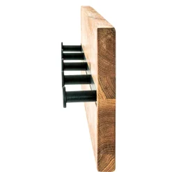 Wohnen Schwarze Möbel|Garderoben*Wandgarderobe aus Metall & Eichenholz - Cornello