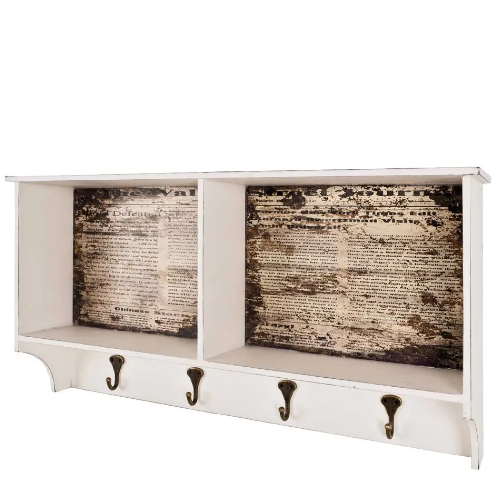 Wohnen Wandgarderobe Ginnos in Weiß Braun