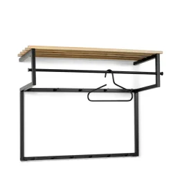 Wohnen Garderoben|Garderoben*Wandgarderobe mit Hutablage aus Holzleisten - Casciano