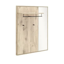 Wohnen Bürogarderoben*Wandgarderobe mit Spiegel in Wildeiche Optik - Vapposia