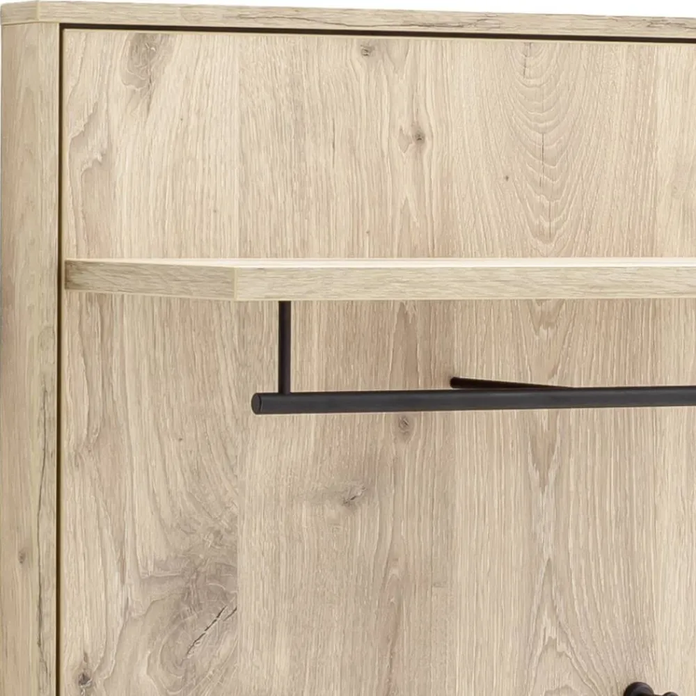 Wohnen Bürogarderoben*Wandgarderobe mit Spiegel in Wildeiche Optik - Vapposia