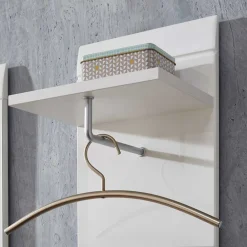 Wohnen Wandgarderoben Paneel Tiondon in Hochglanz Weiß