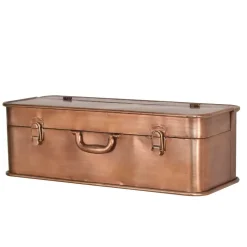 Wohnen Braune Möbel|Loft Möbel*Wandkonsole in Koffer Optik Rommino aus Metall Kupferfarben