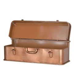 Wohnen Braune Möbel|Loft Möbel*Wandkonsole in Koffer Optik Rommino aus Metall Kupferfarben