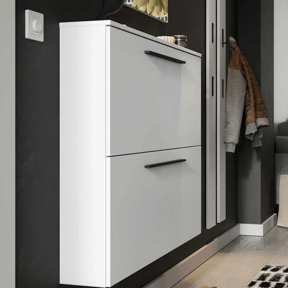 Wohnen Schuhschränke*Wandmontage Schuhschrank in Weiß - Zyana