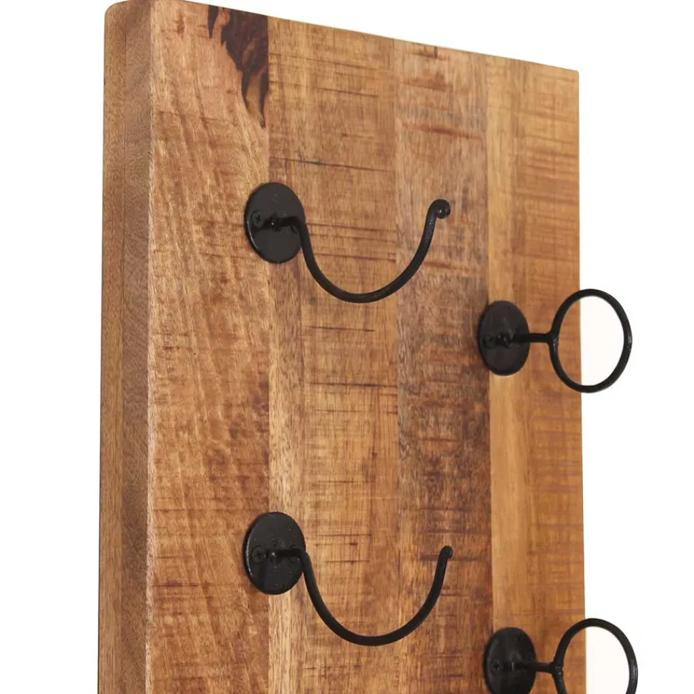 Wohnen Wandpaneel Weinregal aus Massivholz - Indri