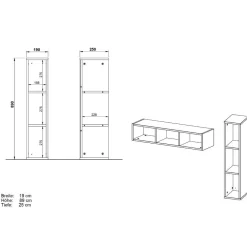 Wohnen Kinderregale*Wandregal in Grau mit drei Fächern - Suzanas