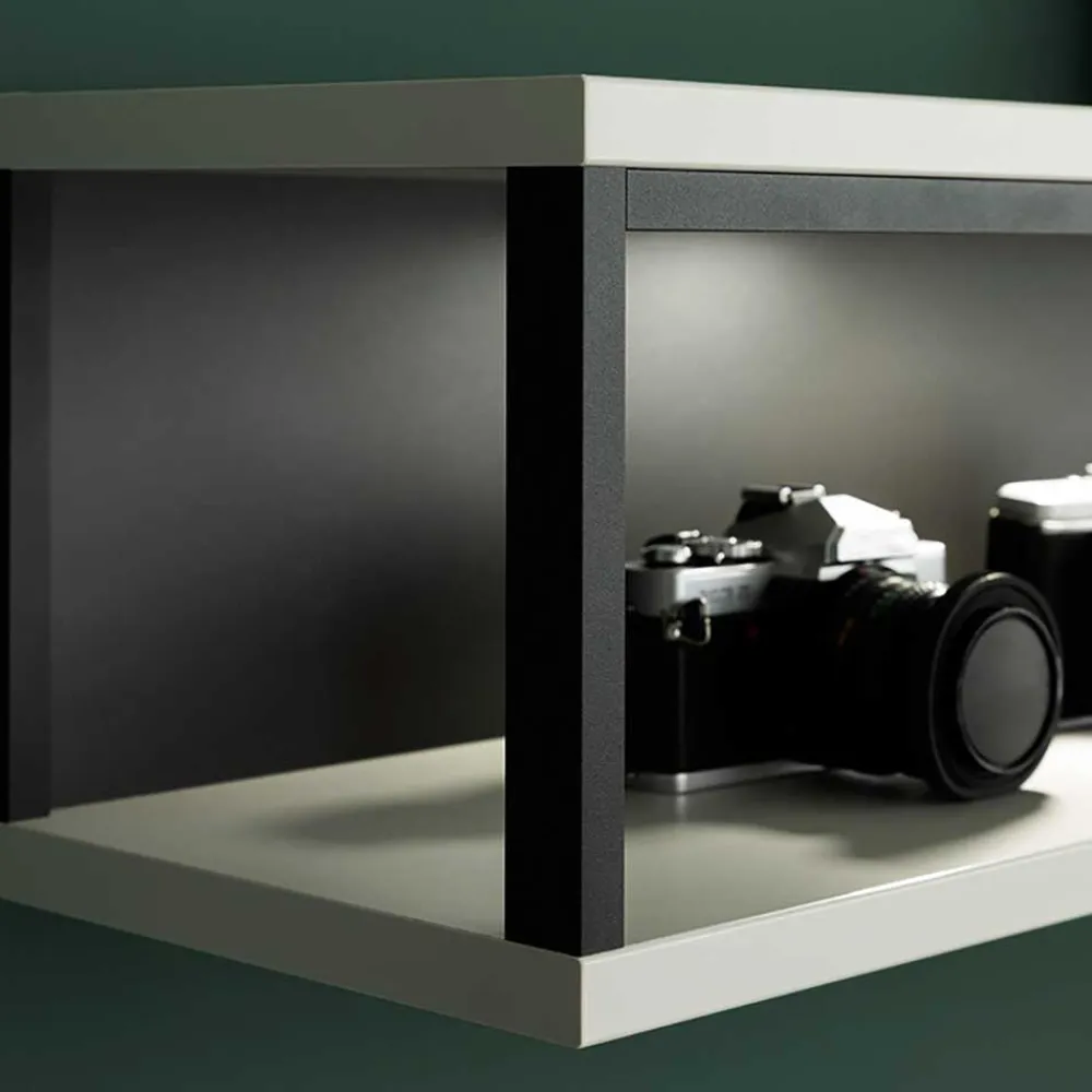 Wohnen Wandregal in Weiß und Schwarzgrau - Loazin