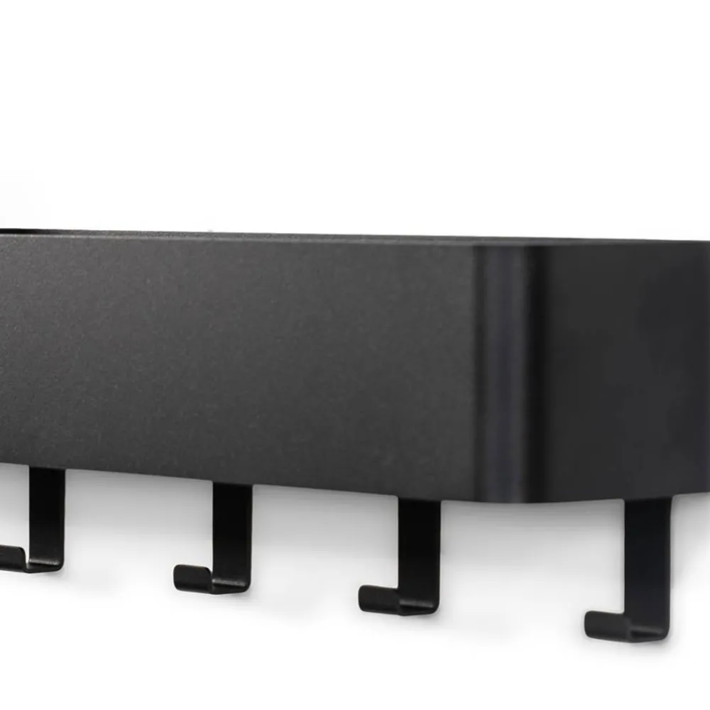 Wohnen Wandregal mit Haken aus schwarzem Stahl - Romance