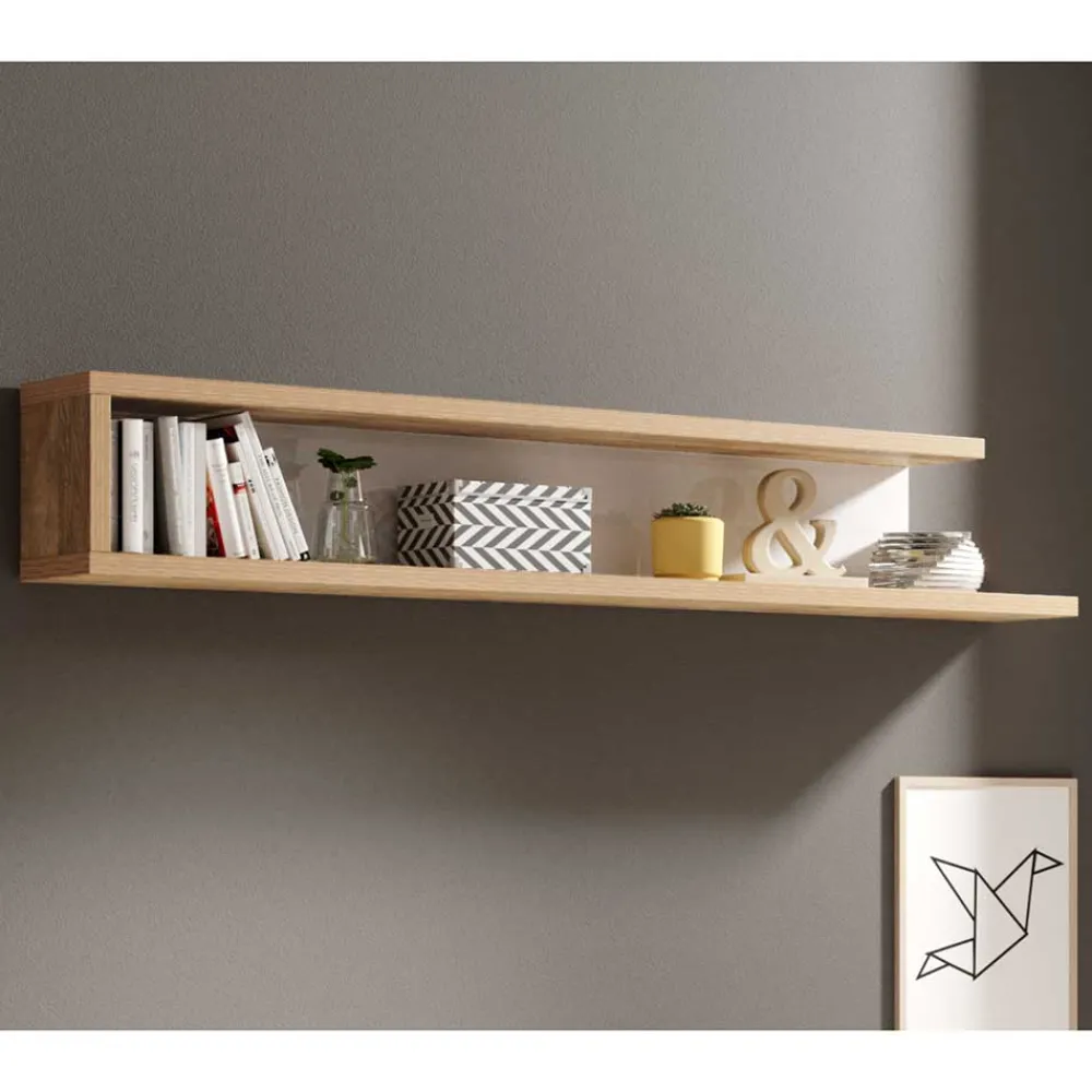 Wohnen Wohnzimmer-Regale|Esszimmerregale*Wandregal mit Rückwand modern - Milvara