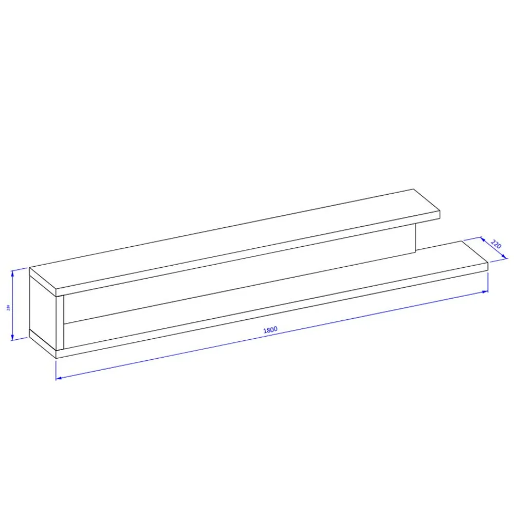 Wohnen Wohnzimmer-Regale|Esszimmerregale*Wandregal mit Rückwand modern - Milvara