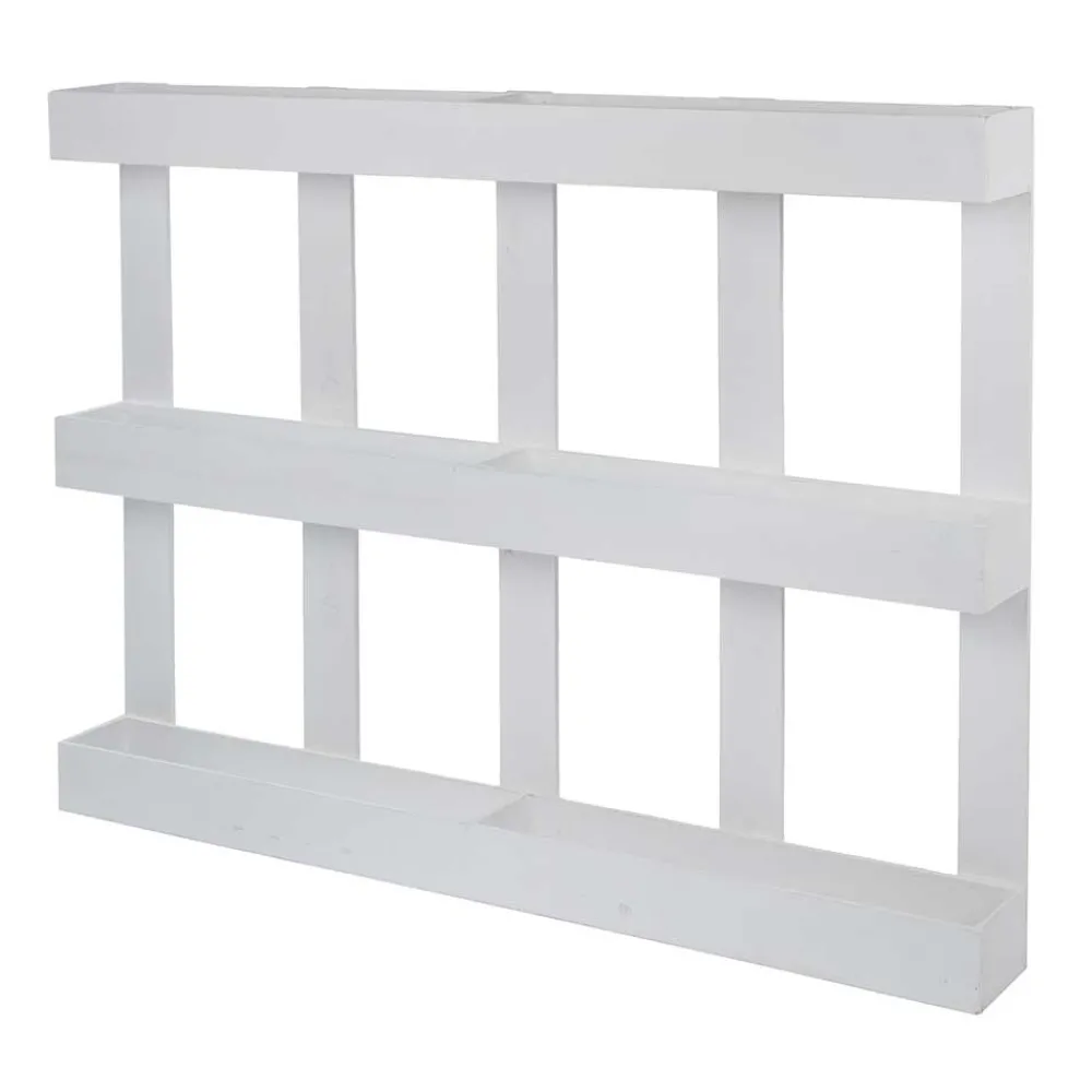 Wohnen Wandregal Paletten Design in Weiß - Rivaso