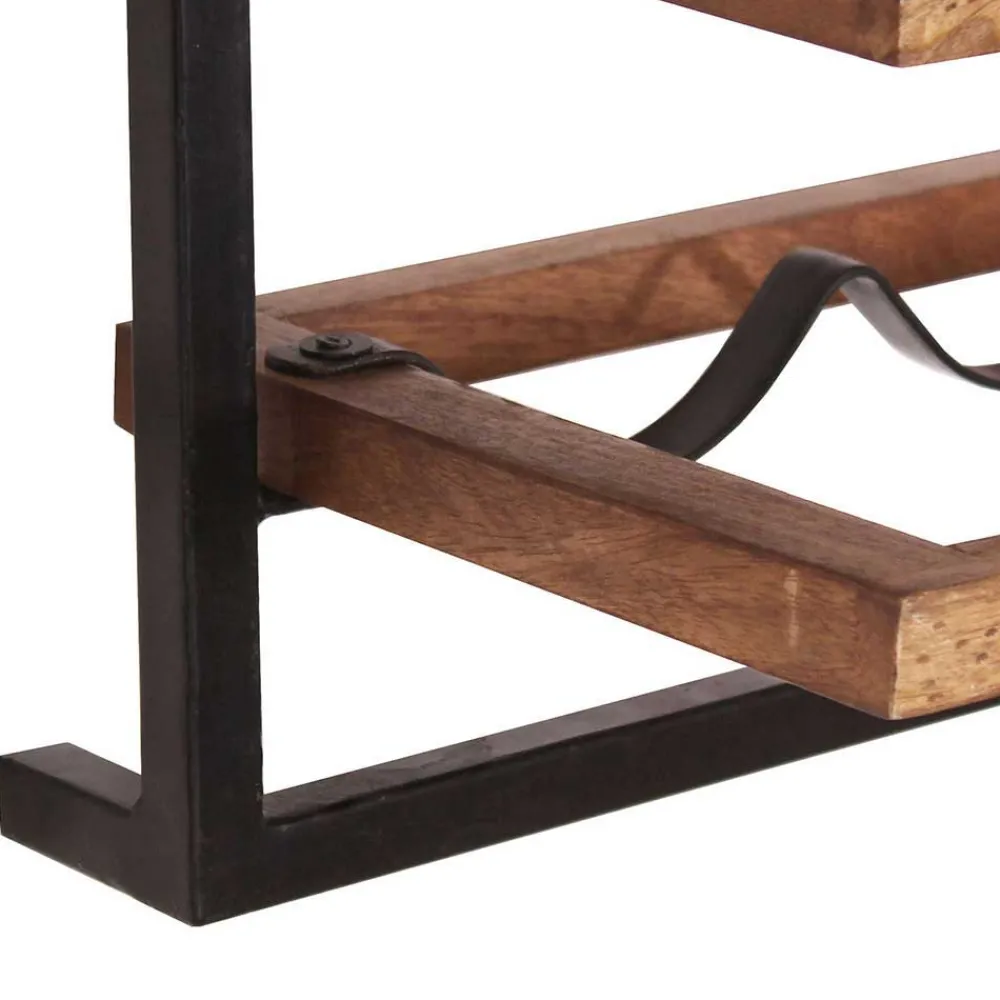 Wohnen Wandregal Set aus Metall & Massivholz - Fiorda (siebenteilig)