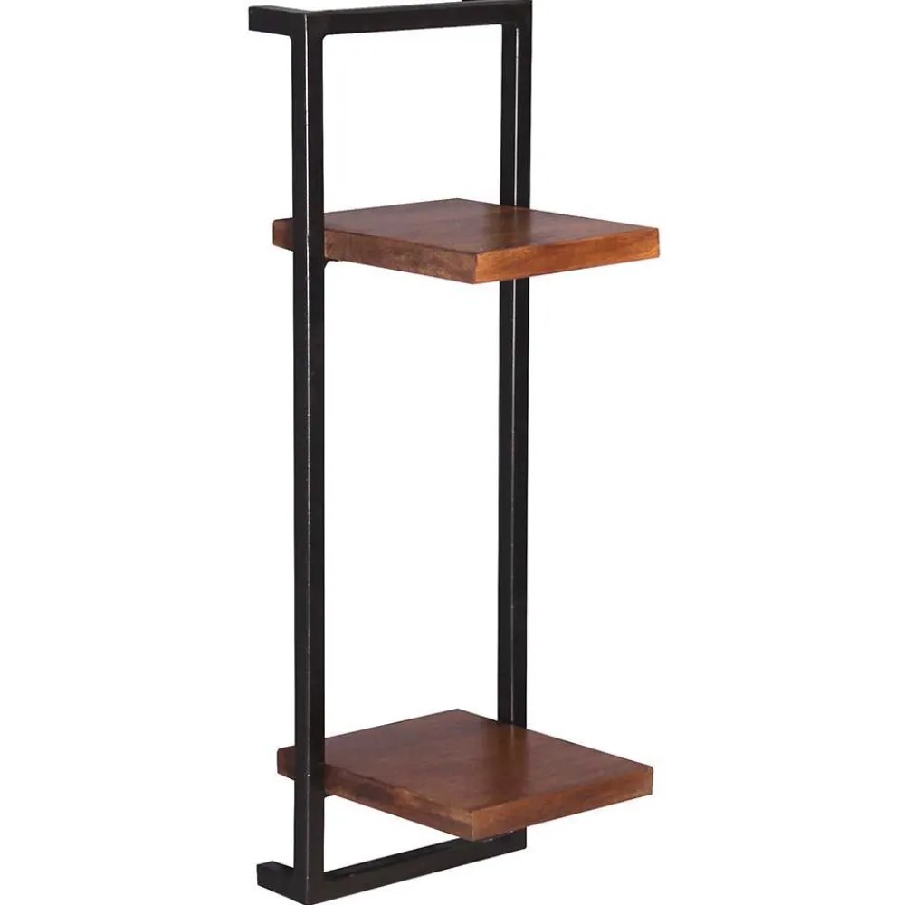 Wohnen Wandregal Set aus Metall & Massivholz - Fiorda (siebenteilig)