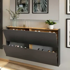 Wohnen Schuhschränke*Wand-Schuhkommode mit zwei Klappen - Sidgarus