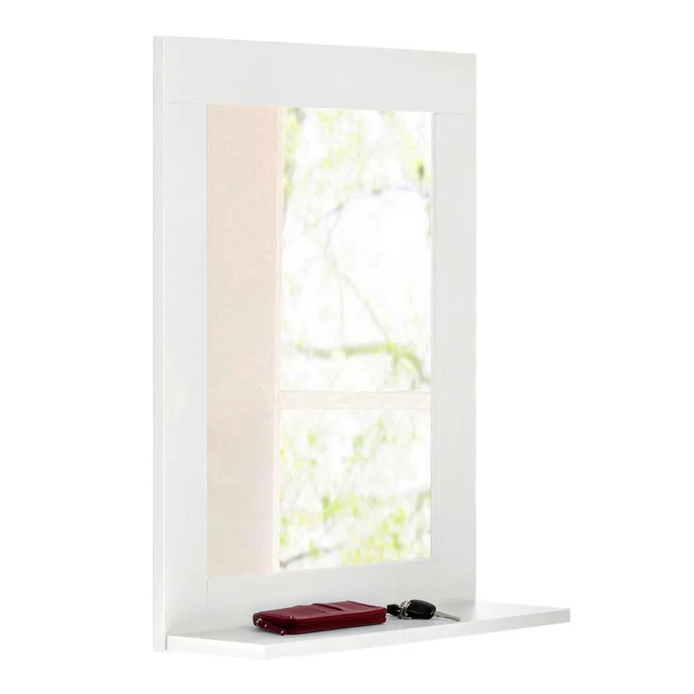 Wohnen Spiegel|Flurspiegel*Wandspiegel in Weiß mit Ablage - Gorgona