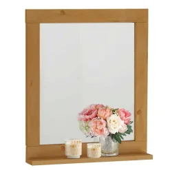Wohnen Wandspiegel mit Ablage & Rahmen aus Holz - Puneca