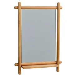 Wohnen Wandspiegel mit Ablage aus Eiche - Nuymana