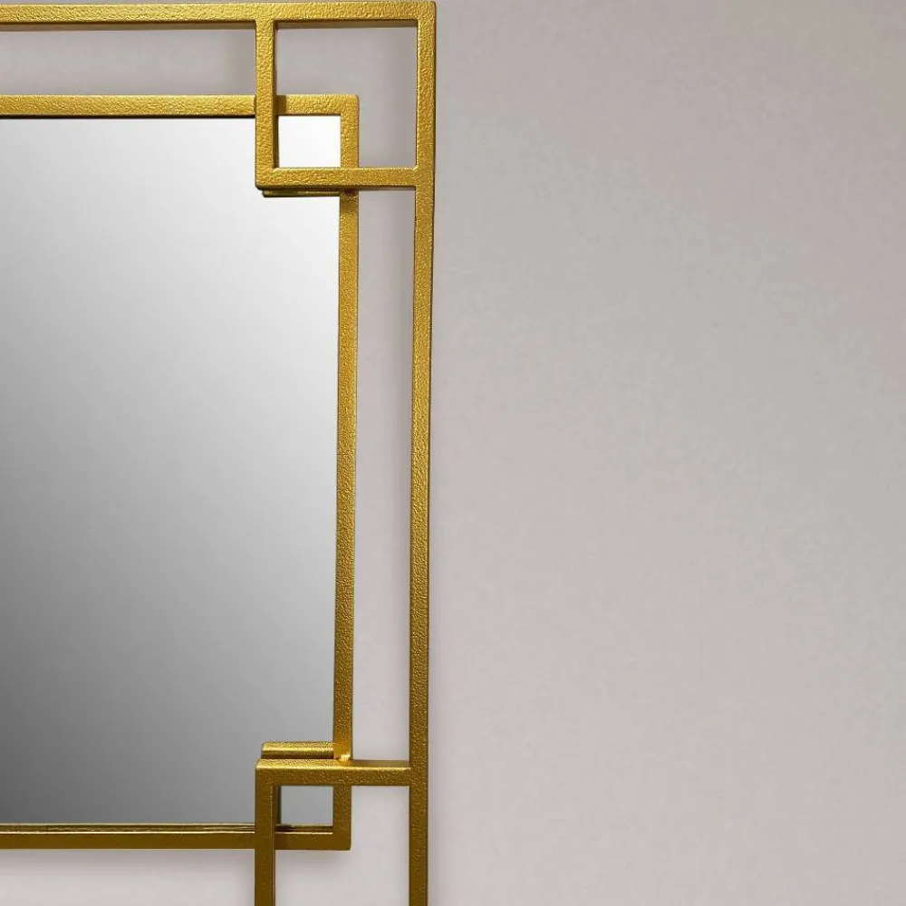 Wohnen Spiegel|Flurspiegel*Wandspiegel mit Metallrahmen in Gold - Vulcanos