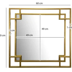 Wohnen Spiegel|Flurspiegel*Wandspiegel mit Metallrahmen in Gold - Vulcanos