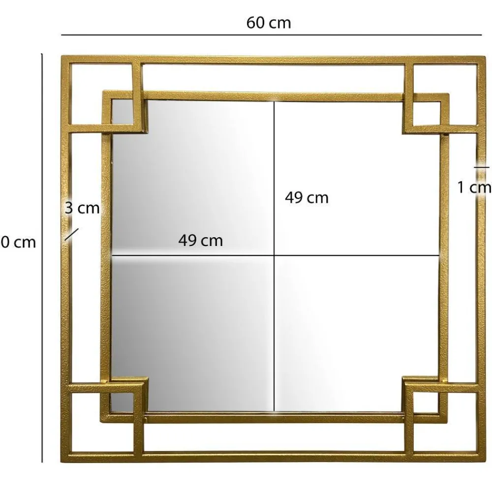 Wohnen Spiegel|Flurspiegel*Wandspiegel mit Metallrahmen in Gold - Vulcanos