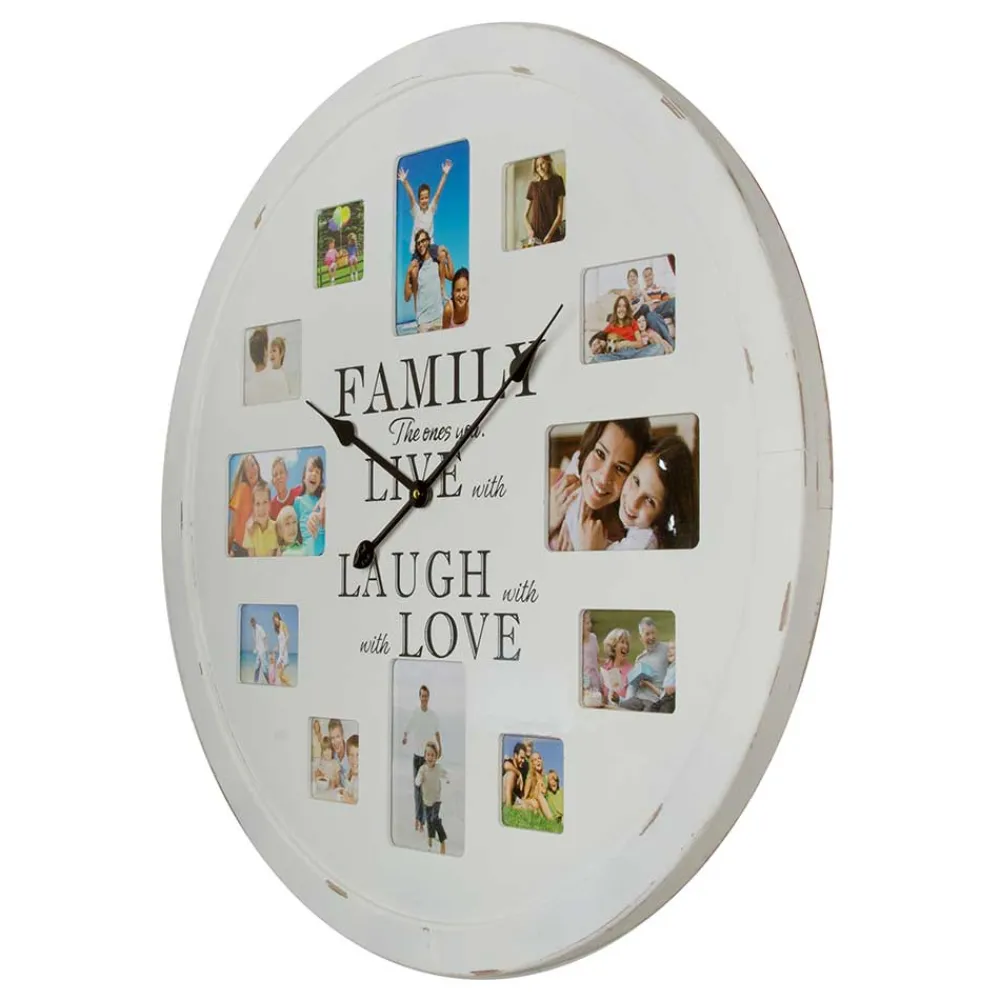 Wohnen Wanduhr Family mit Platz für 12 Fotos - Bondo