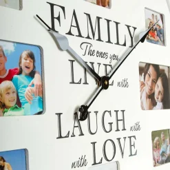 Wohnen Wanduhr Family mit Platz für 12 Fotos - Bondo