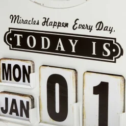 Wohnen Wanduhr mit Kalender im Vintage Look - Rissino