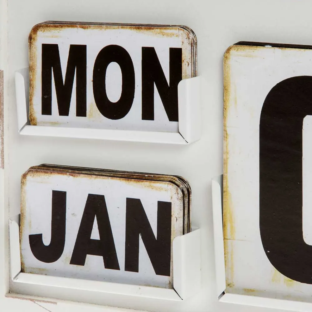 Wohnen Wanduhr mit Kalender im Vintage Look - Rissino