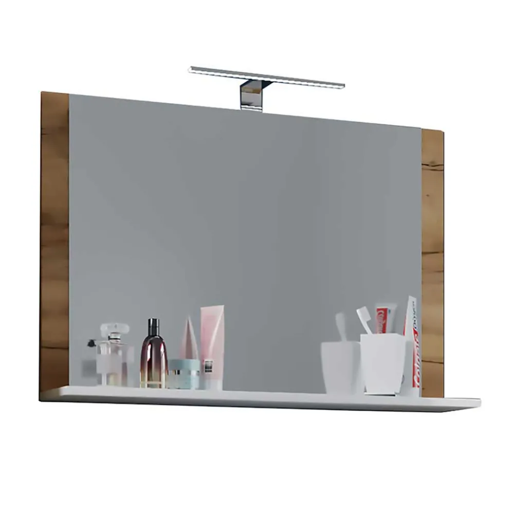 Wohnen Badezimmer Komplett*Wand-Waschtisch & Spiegel Set - Cabarete (zweiteilig)