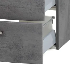 Wohnen Wand-Waschtisch mit Glasbecken in Grau - Dastroz