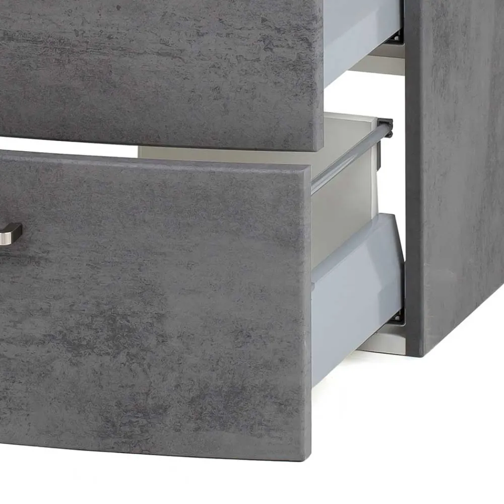 Wohnen Wand-Waschtisch mit Glasbecken in Grau - Dastroz