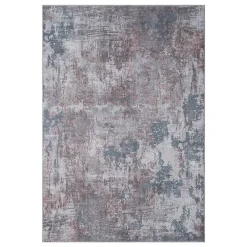 Wohnen Waschbarer Teppich in Blaugrau und Terracotta - Ursela