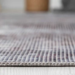 Wohnen Waschbarer Teppich in Blaugrau und Terracotta - Ursela