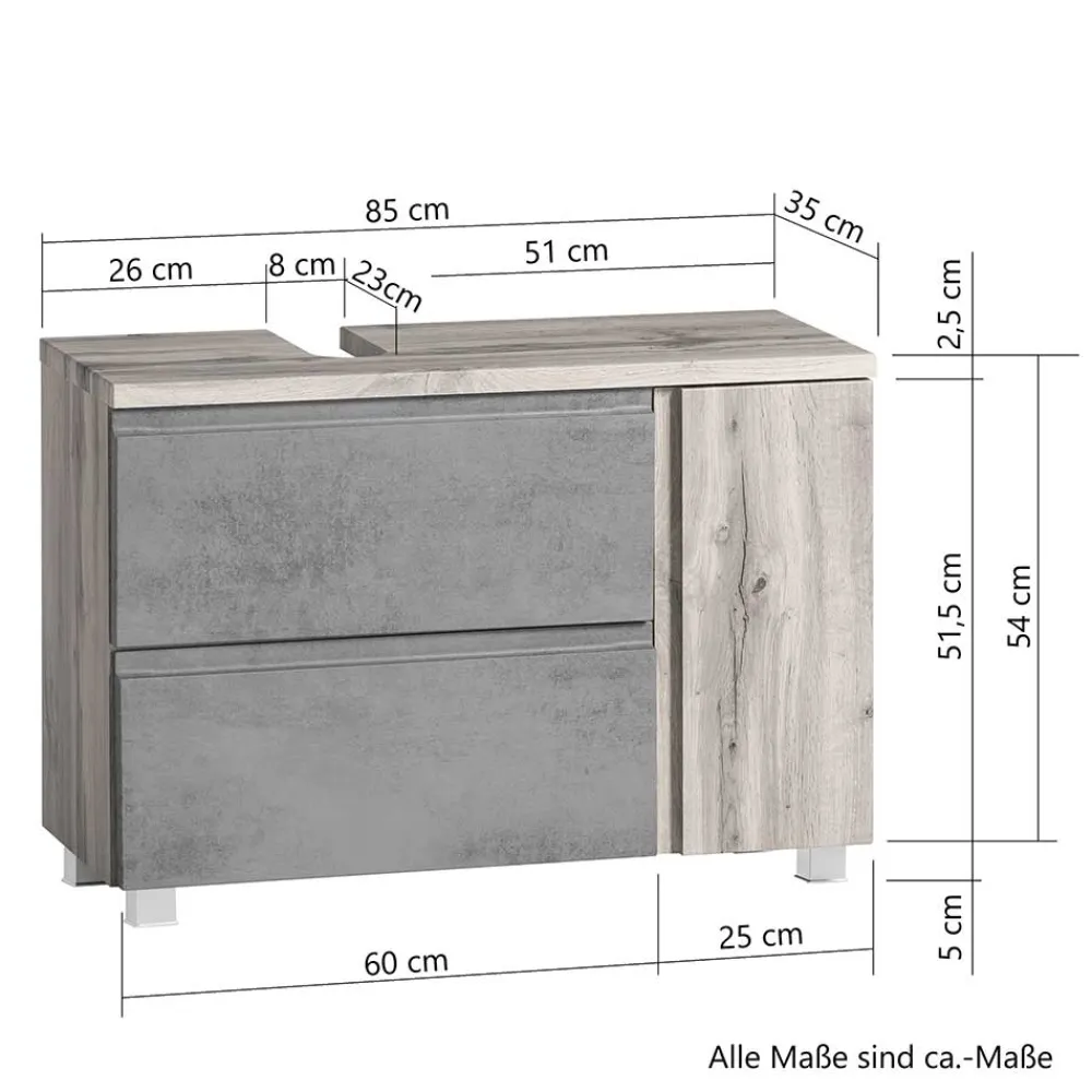 Wohnen Waschbecken Badezimmerschrank stehend oder hängend - Mia