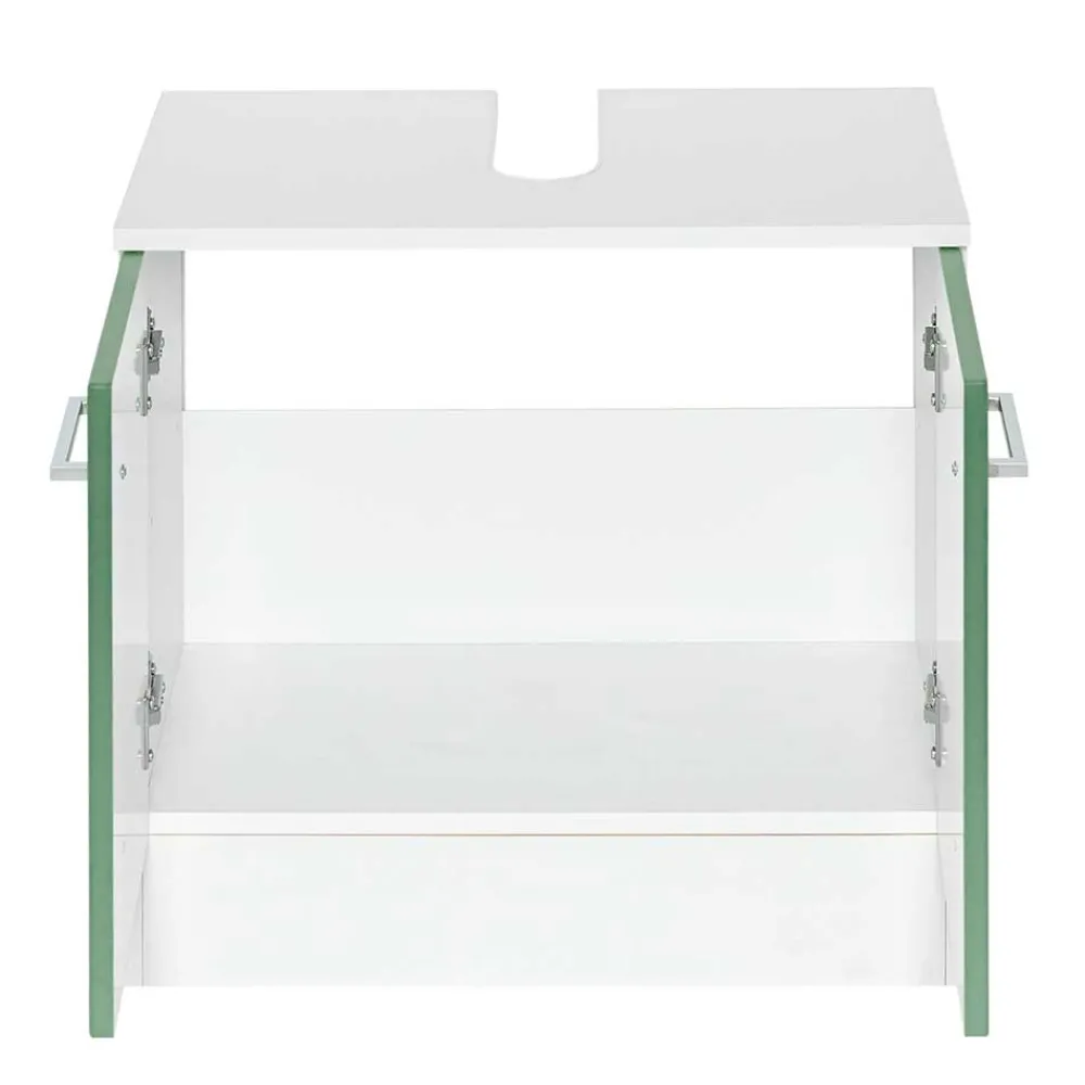 Wohnen Waschbecken Badschrank in Grün & Weiß - Loenixa