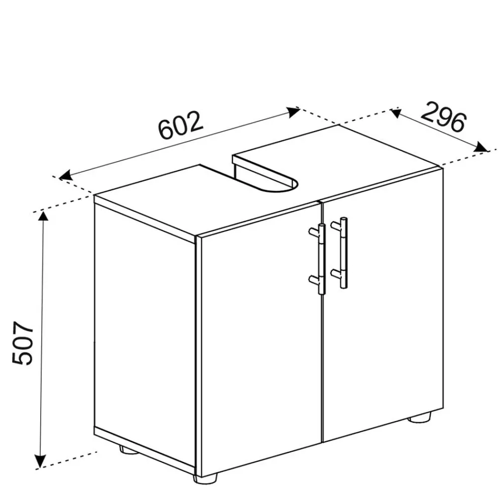Wohnen Badschränke|Waschtisch*Waschbecken Badschrank mit Doppeltür - Sua