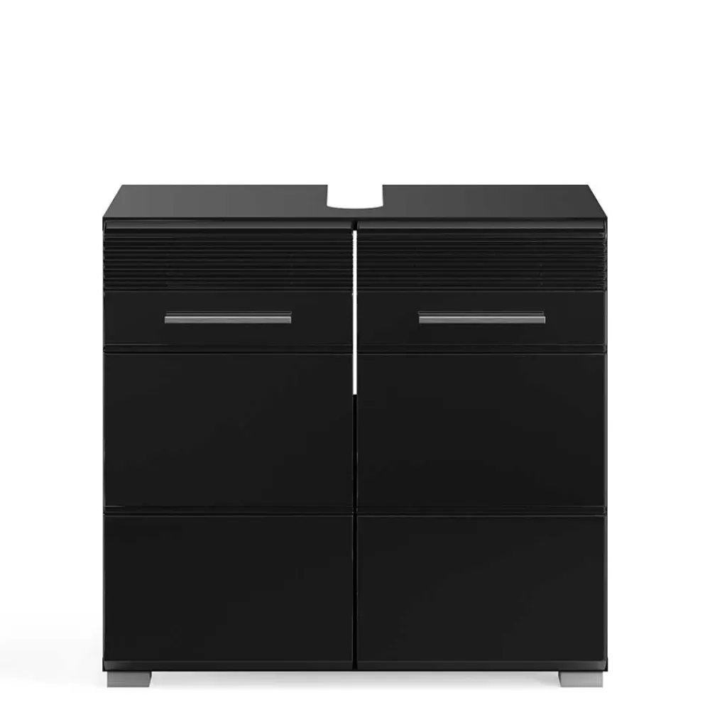 Wohnen Waschbecken Unterschrank in Schwarz Hochglanz - Culina